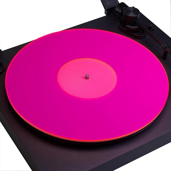 Pink Acrylic Turntable Platter Mat for All Vinyl Player, 12" Anti Vibration Record Slipmat by Gartopvoiz