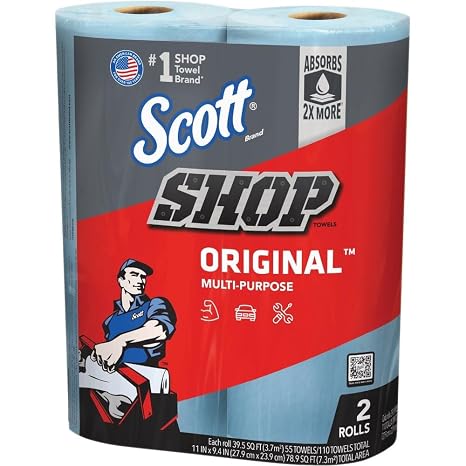 Kimberly-Clark Professional 75040 Scott Shop Towels Pack of 2. Blue, 2 Rolls