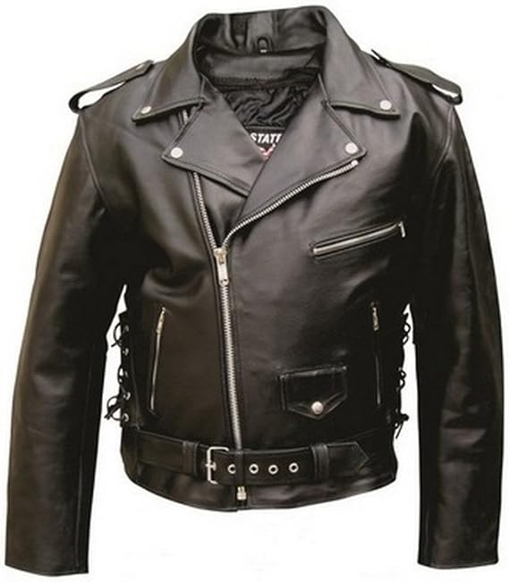 Men's AL2003 Basic Motorcycle Jacket 36 Black