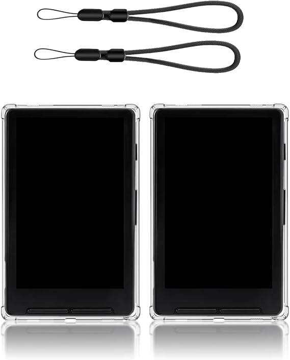2-Pack Case Compatible with XTEINK X4 4.3 Inch E-Reader Clear TPU Protective Cover with Lanyard, Four-Corner Airbag Shockproof, Slim Anti-Scratch, Drop-Resistant