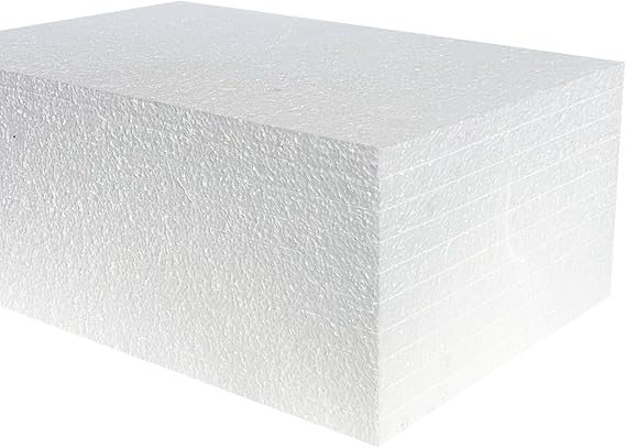 Expanded Polystyrene Foam Sheets EPS 70 (600 x 400 x 25mm Each) - Pack of 5 Sheets - BBA Certified Wall & Floor Insulation Board - Box Lining & Packaging Foam Board - White Blocks for DIY Projects