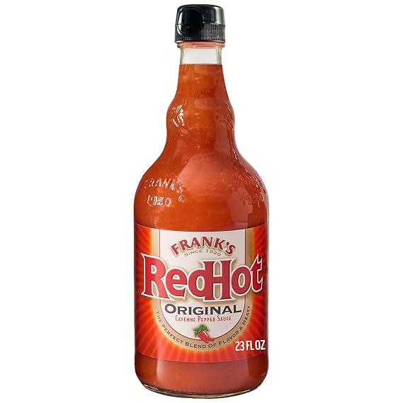 Frank's RedHot Hot Sauce, Original, Made with Cayenne Peppers, Ready-To-Use, Shake or Pour Over Chicken Wings, Sandwiches, Pizza, and More for the Perfect Bend of Flavor and Heat, 23 fl oz