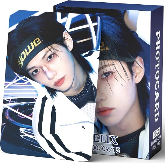 PYAJUU Stray Kids DominATE World Tour Photocards 127 PCS KPOP Hollow Photocard Set Stray Kids Merch Boys and Girls Gift Set 55PCS Photocard and 72PCS Stickers Giant Greeting Cards (FELIX)