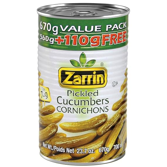 Zarrin - Pickled Cucumbers Cornichons (Pack of 3), 23.7oz/670g each
