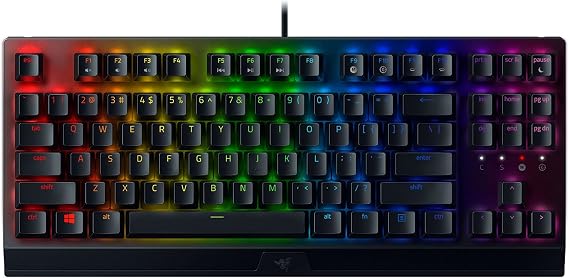 Razer BlackWidow V3 Tenkeyless TKL Mechanical Gaming Keyboard: Green Mechanical Switches - Tactile & Clicky - Chroma RGB Lighting - Compact Form Factor - Programmable Macros