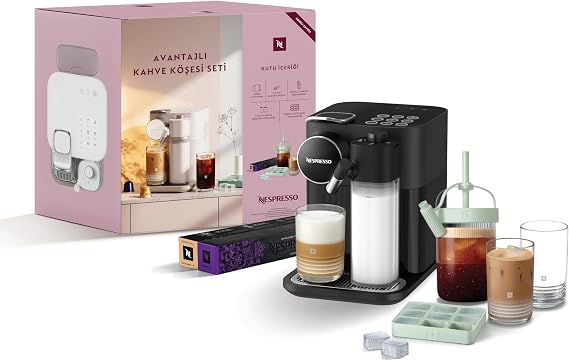 Nespresso F541 Gran Lattissima Siyah Kahve Köşesi Seti