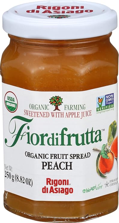 Rigoni Di Asiago Fiordifrutta Organic Fruit Spread, Peach, 8.82 Ounce