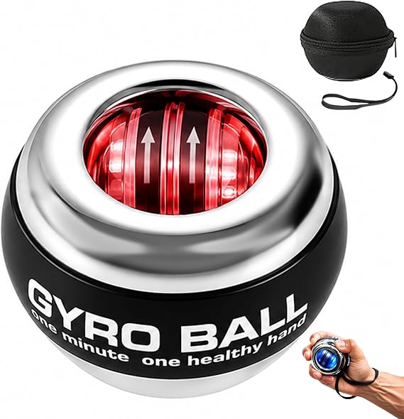 Gyroball Wrist Exerciser Ball Auto Start 5 Level Resistance Light Control Gyroscopic Forearm Trainer Arm Strengthening Arm Finger Wrist