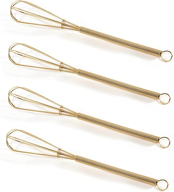 Mini Whisks 7 inch 4Pcs(Gold)