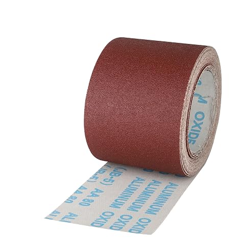 80 Grit Sandpaper Roll 4 Inch x 32.8 Feet Aluminum Oxide Emery Cloth Roll with Box 10 CM x 10 M Sanding Paper for Wood Sanding Automotive Polishing (80 Grit)