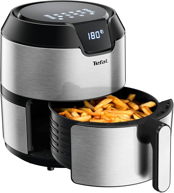 Tefal EY401D Easy Fry Deluxe Hot Air Fryer (1500 W 4 Litres Capacity for up to 6 Portions) Stainless Steel Black