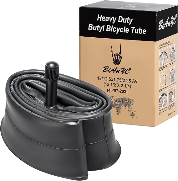Heavy Duty 12/12.5x1.75/1.95/2.0/2.125/2.20/2.25(12 1/2x2 1/4) Bike Tube AV32MM Schrader Valve Bicycle Tube 12/12.5 Inch Compatible with 12/12.5 x 1.75-2.25 12 12 x 2 14 Kid Bike Bicycle Inner Tube-1 PC