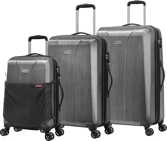 Olympia U.S.A. Aerolite Expandable Lightweight Hardside Double 4 Wheel Spinner Luggage Suitcase with TSA Lock 3 Piece Set