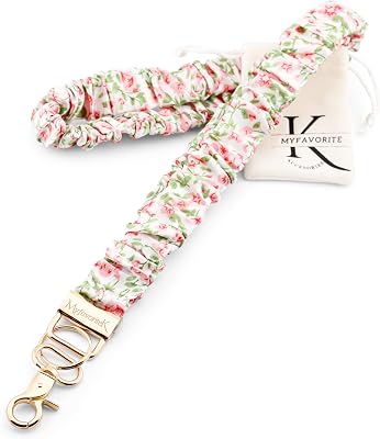 Stylish Scrunchie Lanyard for ID Badges Cute Neck Stretchy Lanyard for Keys Retractable Keychain Holder