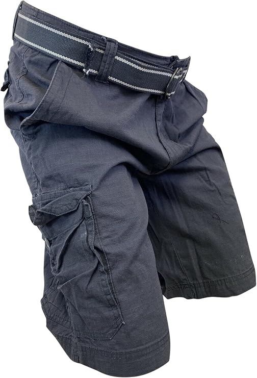 Mens Cargo Shorts 100% Cotton Relaxed Fit Cargo Short with Belt Small Sizes Big and Tall Sizes