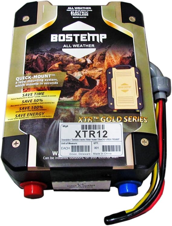XTR-12 All Weather Point of Use Tankless Electric Water Heater 240 Volts 13000 Watts 60-amp breaker AWG#6