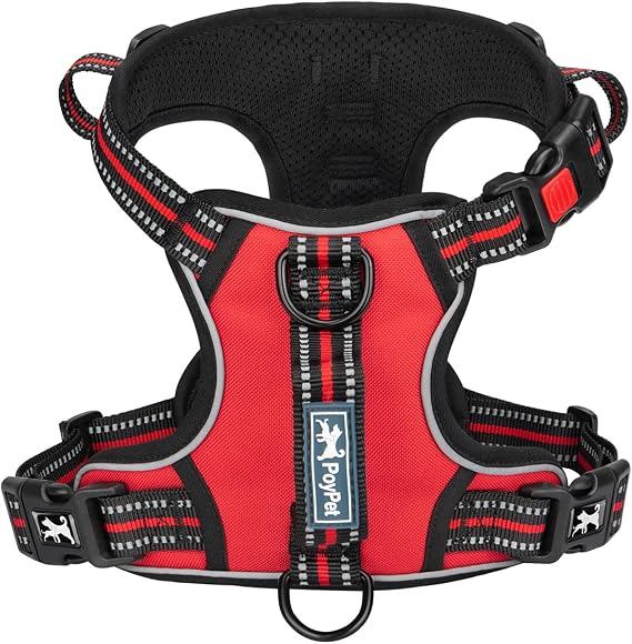 PoyPet No Pull Dog Harness with 3 Leash Clips and Vertical Handle