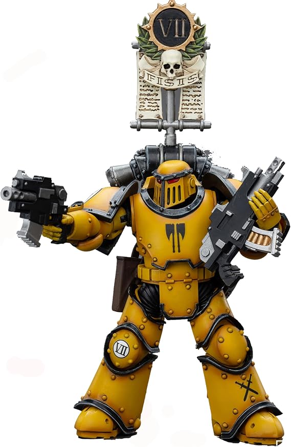 JOYTOY Warhammer 40,000 1/18 Action Figure Imperial Fists Legion MkIII Tactical Squad Legionary with Legion Vexilla 4.8inch Collectible Action Figures Kits