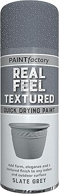 Real Feel Textured Quick Drying Paint Slate Grey 400ml Spray Aerosol - 13.5 Ounce