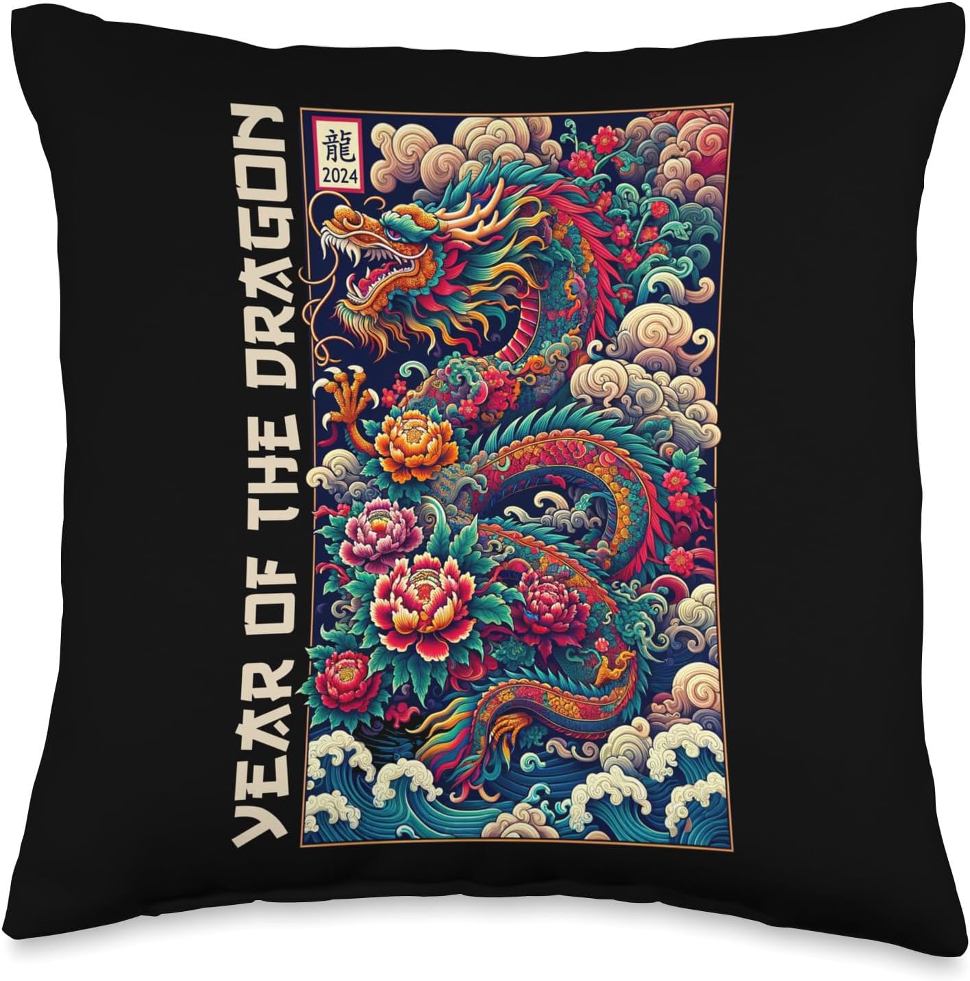 Year Of The Dragon 2024 Chinese New Year Decorations Throw Pillow