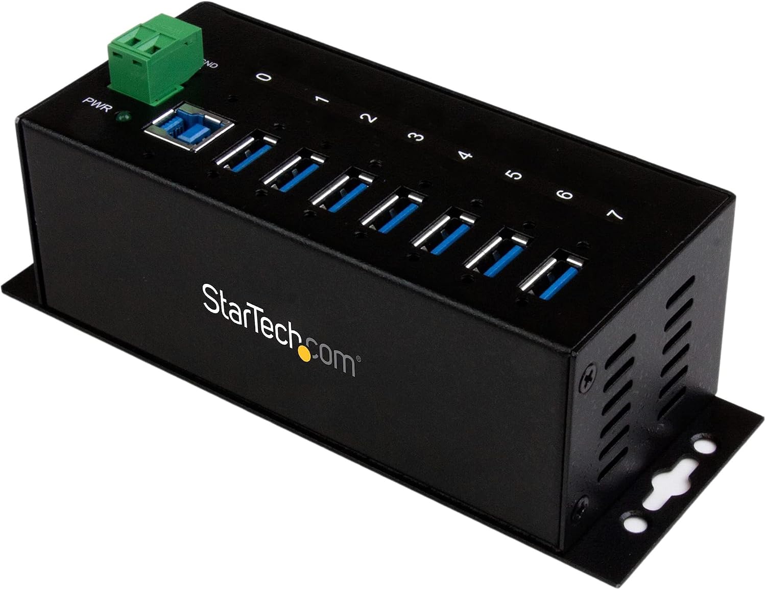 7-Port Industrial Grade USB 3.0 Hub with ESD & 350W Surge Protection - Rack mountable metal USB port expander splitter hub ST7300USBME