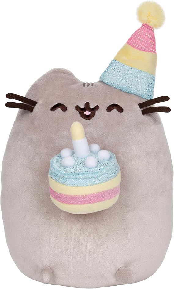 GUND Pusheen Birthday Cake Snackable 9.5-Inch Plush Toy for Ages 8+