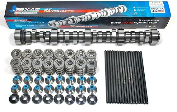 Texas Speed TSP 224R 224/224 .600"/.600" Camshaft for Chevrolet GM LS Gen III IV 4.8 5.3 5.7 6.0 (Camshaft, Spring Kit, Hardened Pushrods)