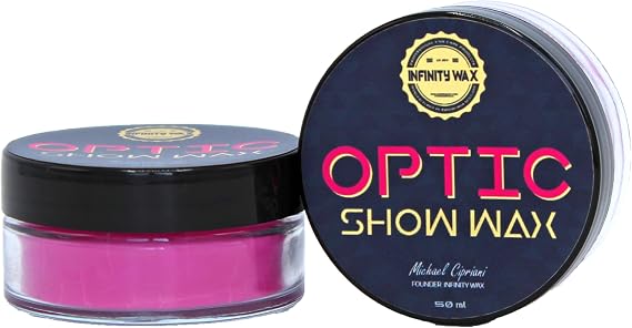 Infinity Wax Optic Show Wax 50ml Ultra Gloss Polymer Emulsion Wax with Natural Oils Easy On/Off in Any Weather, Show-Ready Finish, Extreme Beading, Up to 12 Weeks Protection