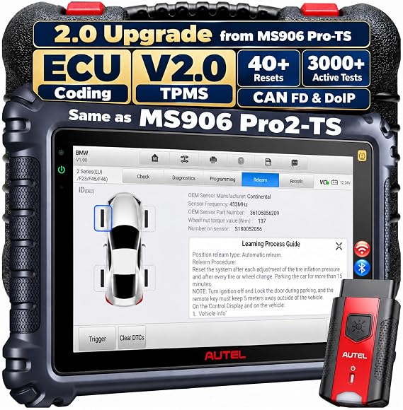 Autel MaxiCOM MK906 PRO2-TS Scanner: Bidirectional Scan Tool, ECU Coding