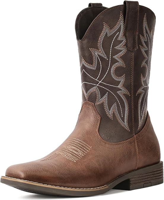 IUV Cowboy Boots for Men Western Boots Square Toe