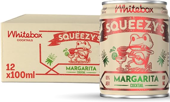 WHITEBOX COCKTAILS Ready to Drink Squeezy's Margarita, 12 x 100ml Cans