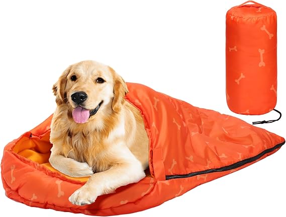 Lifeunion Dog Sleeping Bag with Storage Bag | Waterproof Warm Packable Dog Bed for Travel Camping Hiking Backpacking