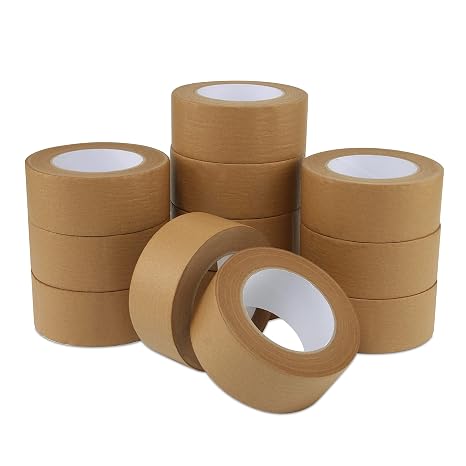 Lichamp 12 Rolls Kraft Paper Packing Tape for Boxes, 2in x 55yd x 7mil