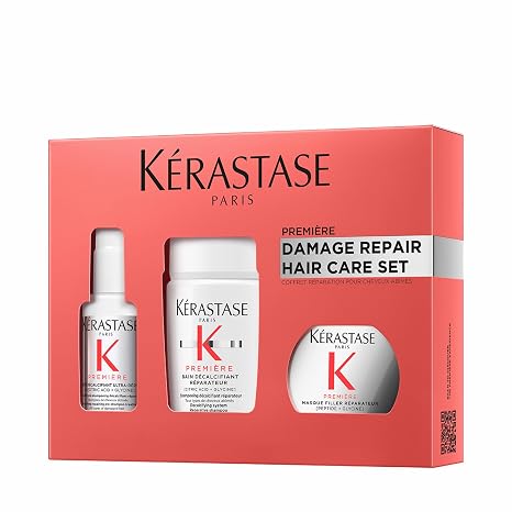Kerastase Premiere Discovery Set For Damaged Hair - Repairing Mini Pre-Shampoo, Shampoo and Mask For Weakened and Damaged Hair Types, Hydrates, Controls Frizz and Strengthens