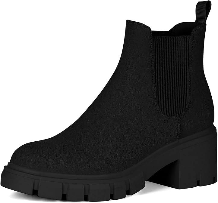 Athlefit Women's Slip on Chelsea Ankle Boots