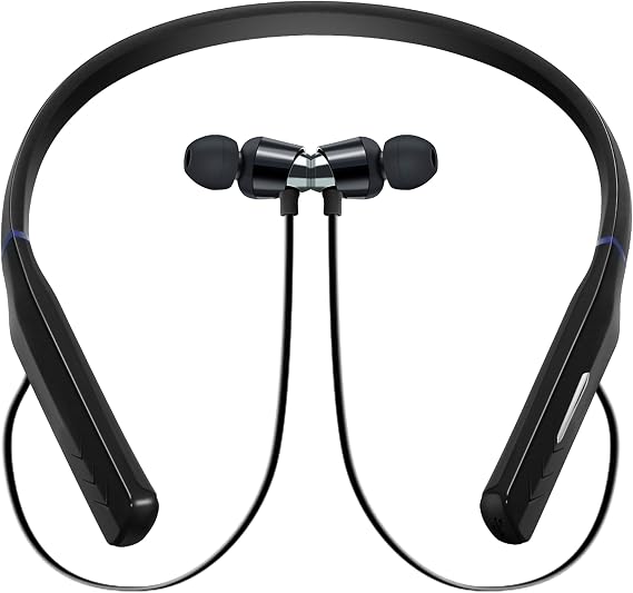 QT S Wireless Bluetooth Neckband Headphones Deep Bass IPX4 Waterproof Sports in-Ear Earphones V5.0 w/Mic,HiFi Stereo Deep Bass Headsets, Magnetic Neckband 20 H Playback for Gym Workout Travel