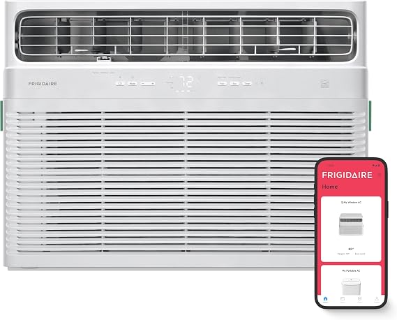 Frigidaire 24,000 BTU Smart Inverter Window Air Conditioner with Wi-Fi and Energy Star Certification, Cools Up to 1,020 Sq. Ft., Ultra Quiet Operation, White
