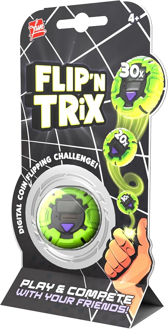 Flip 'n Trix | Digital Coin Flipping Challenge Toy | Play & Compete with Your Friends | Novelty Fidget Toy | Ages 4+