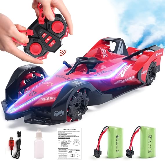 F1 Fast RC Drift Car, Hobby Remote Control Car LED Lights 4WD 2.4GHz 360Rotating RC Race Sport Stunt Car, High Speed Formula 1 Model Vehicle Cool Toys Birthday Gifts for Kids Boys Age of 6-12