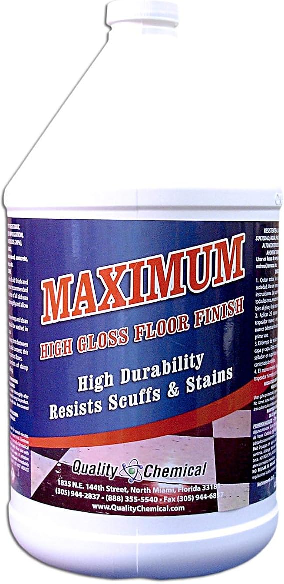 Quality Chemical Maximum High Solids Commercial Wax and High Shine Floor Finish - 128 oz (Pack of 1)