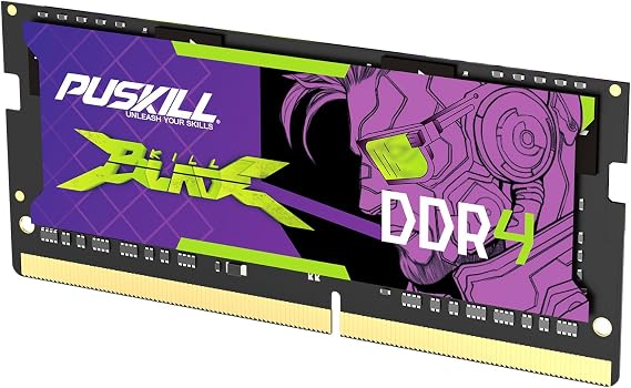 PUSKILL 16GB DDR4 3200MHz SODIMM CL22 Laptop RAM (1x16GB)