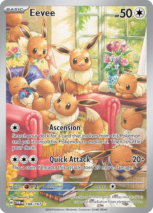 Pokemon Eevee 188/167 Twilight Masquerade Illustration Rare Full Art Alternate