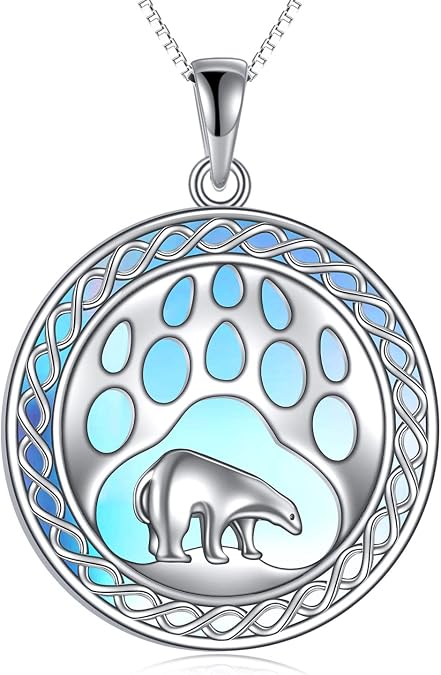 LUHE Phoenix Necklace Gifts Sterling Silver Moonstone Irish Celtic Knot Rising Phoenix Pendant Necklace Jewelry for Women Mother January Guardian Animal Necklace