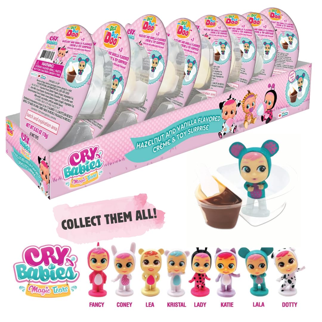 Cry Babies Magic Tears Hazelnut and Vanilla Cream Candy with Toy Surprise Pack of 8