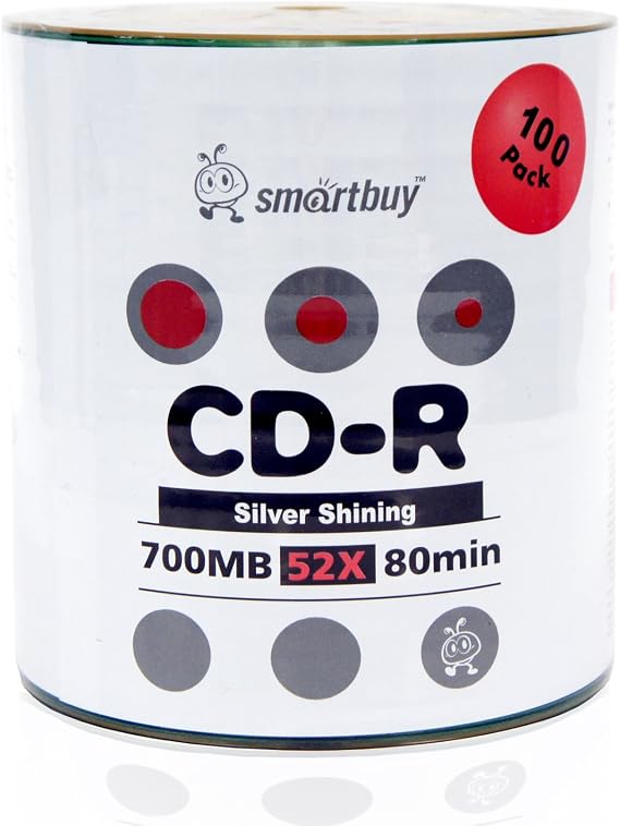 Smart Buy Shiny Silver Metalized Hub CD-R 1000-Pack 700mb 52x Blank Discs