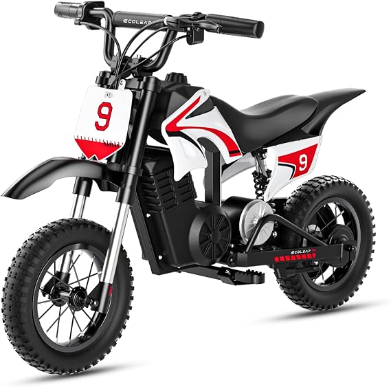 K1 Kids Electric Dirt Bike 36V Motorcycle,16MPH Fast Speed 14 Mile Long-Range,700W Peak 3-Speed Modes Electric Bike for Kids Ages 3-10 (Berry Red)