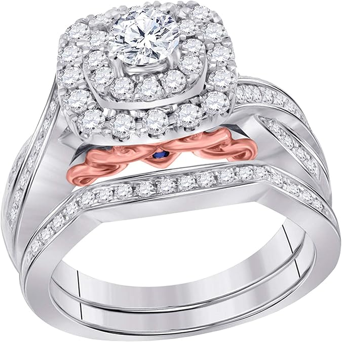 Dazzlingrock Diamond Bellissimo Bridal Wedding Ring Set