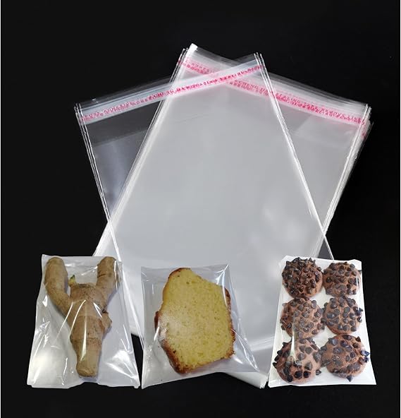 JOSDIOX 4x6 In Self Sealing Cellophane Bags 200Pcs for Cookie,Treat Bags | 4x6 Bag Clear Cellophane Bags Packing Candy For Party Favors