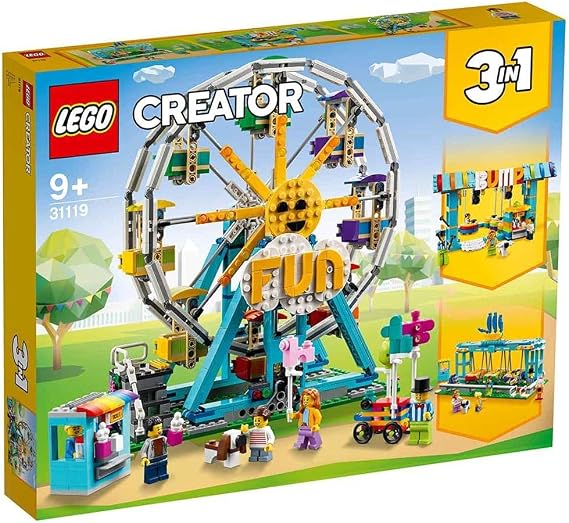 LEGO® Creator 3’ü 1 Arada Dönme Dolap 31119 - Çarpışan Arabalı, Gondollu ve 5 Minifigürlü Oyuncak Yapım Seti (1002 Parça)