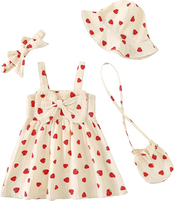 SODLON Toddler Girl Clothes Summer Baby Girls Beach Dresses Outfits 3M-4T